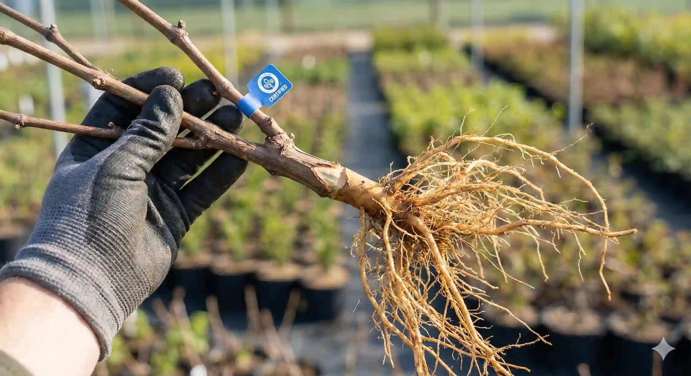 مشخصات نهال انگور سالم و اصلاح شده با ریشه قوی.